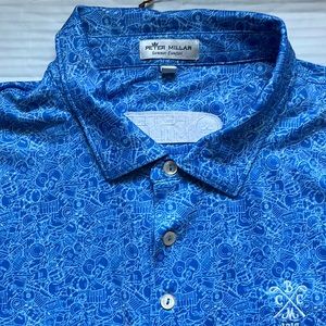Peter Millar Mens XXL Summer Comfort with Logo Short Sleeve Polo
